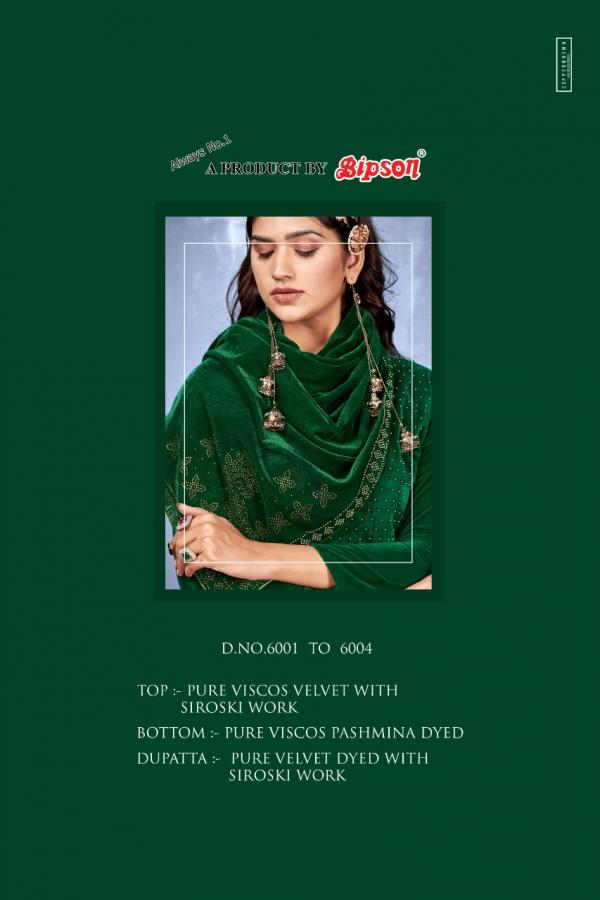 Bipson Zhalak 6001 To 6004 Velvet Wear Dress Material Collection